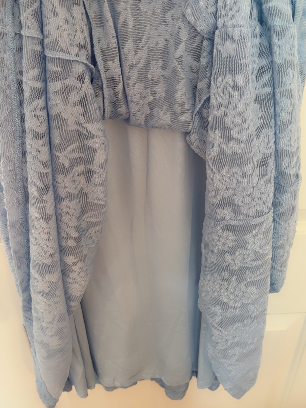 Light Blue Lace Midi Dress - Picture 4 of 5